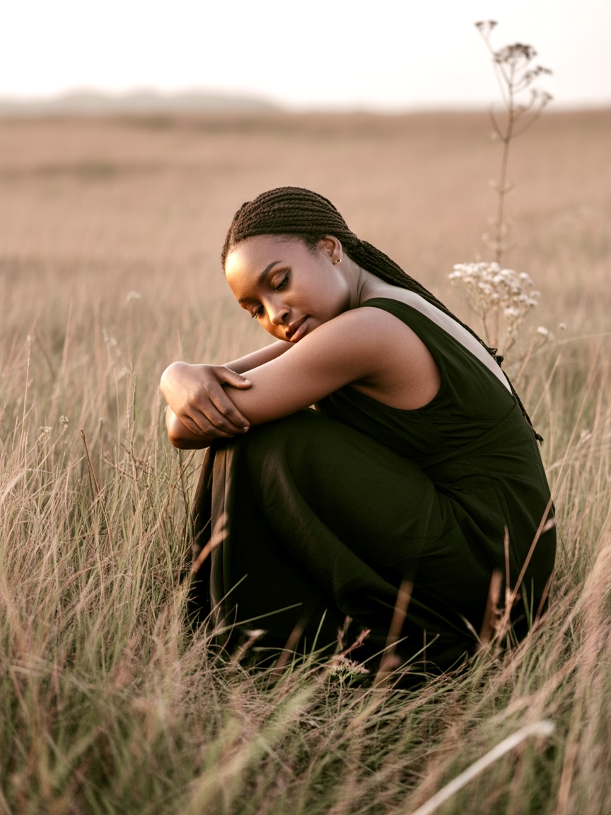 Femme allongée dans l’herbe – Yinora